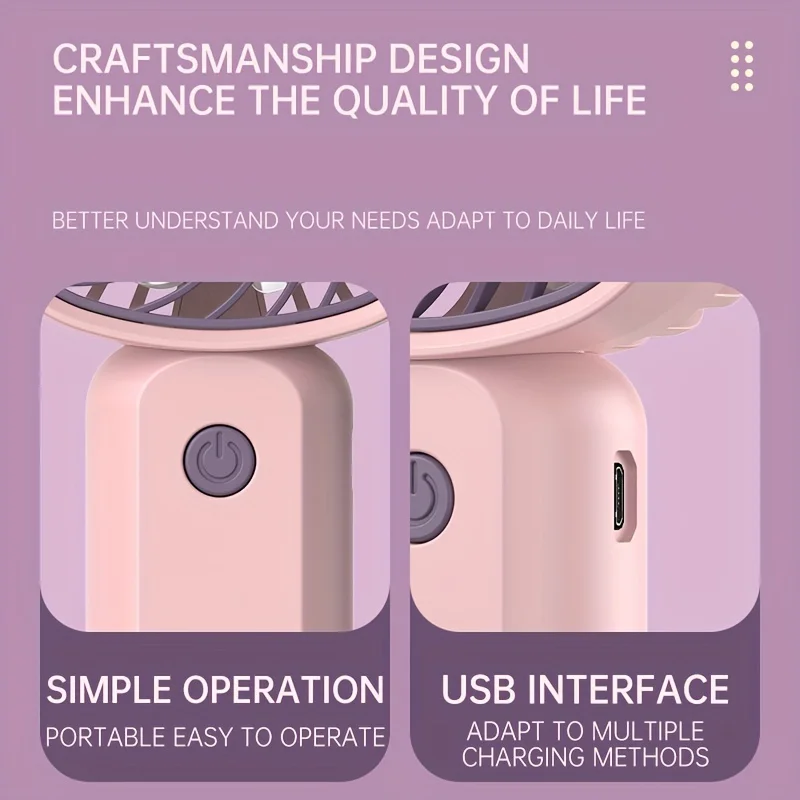 Мини-вентилятор портативный с зарядкой от usb - Фотография_6