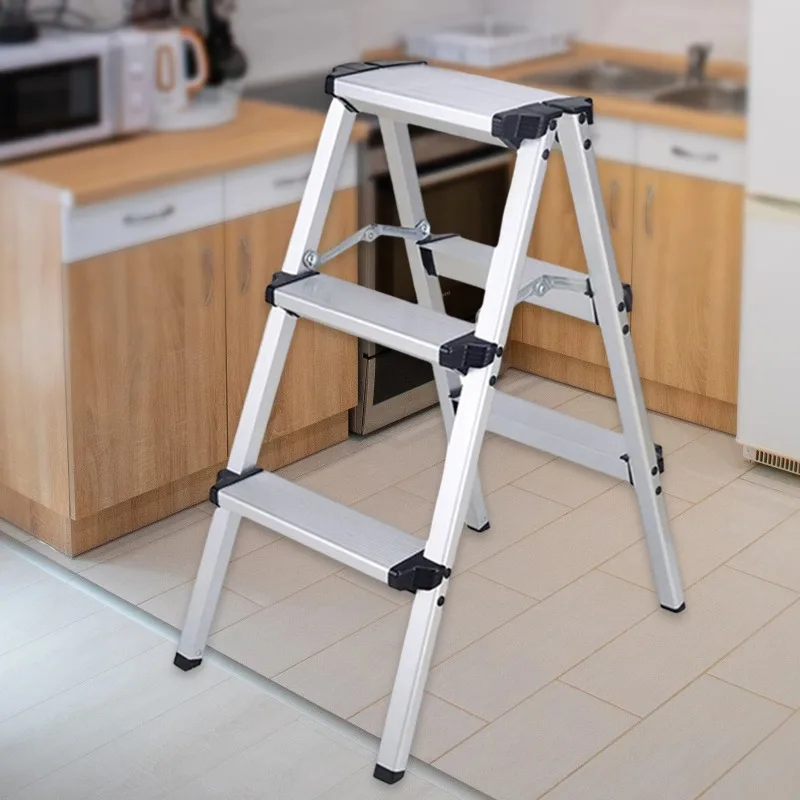 3 step folding ladder sturdy aluminum - Фотография_2