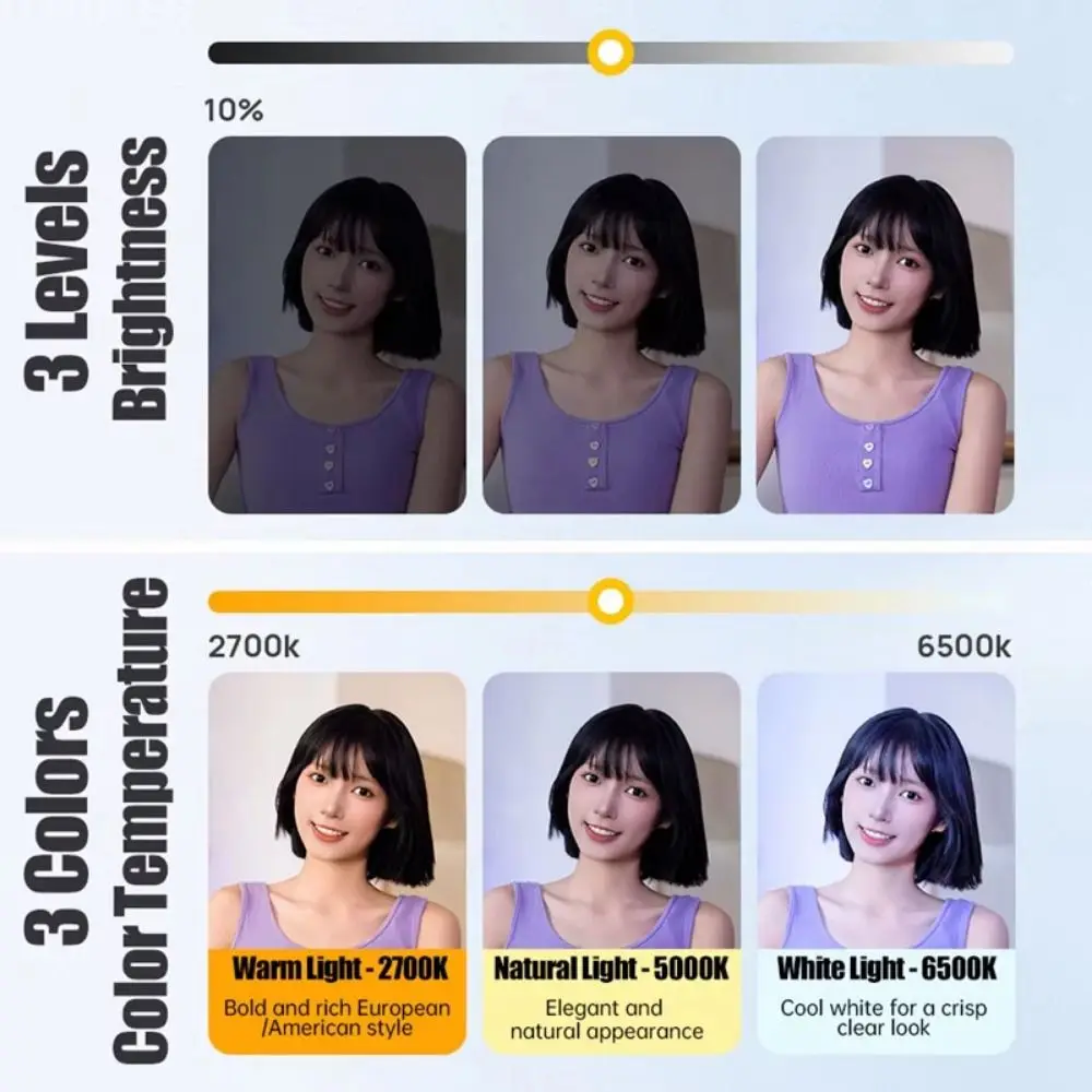 Портативный светодиодный светильник для селфи с зажимом - Фотография_5