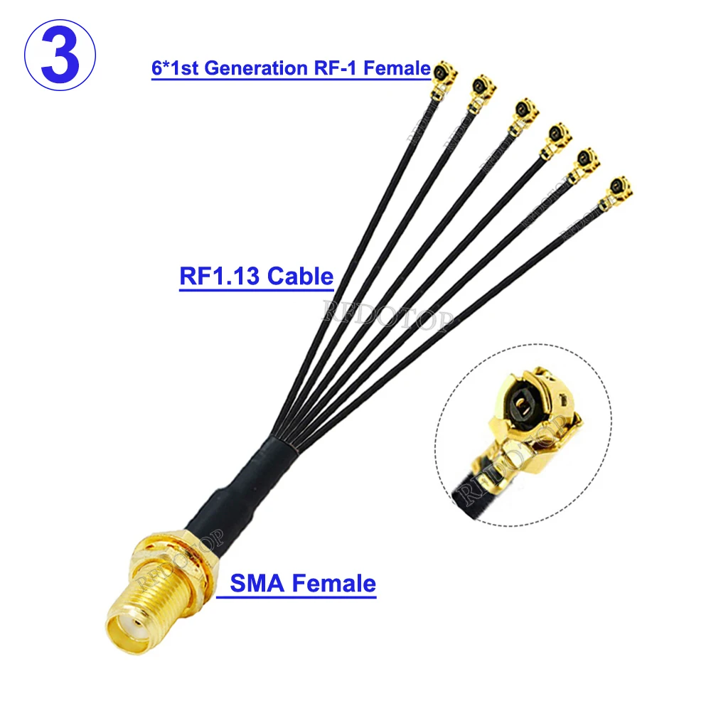 Sma rp/sma гнездо до 6 x u.fl ipx-1 - Фотография_4