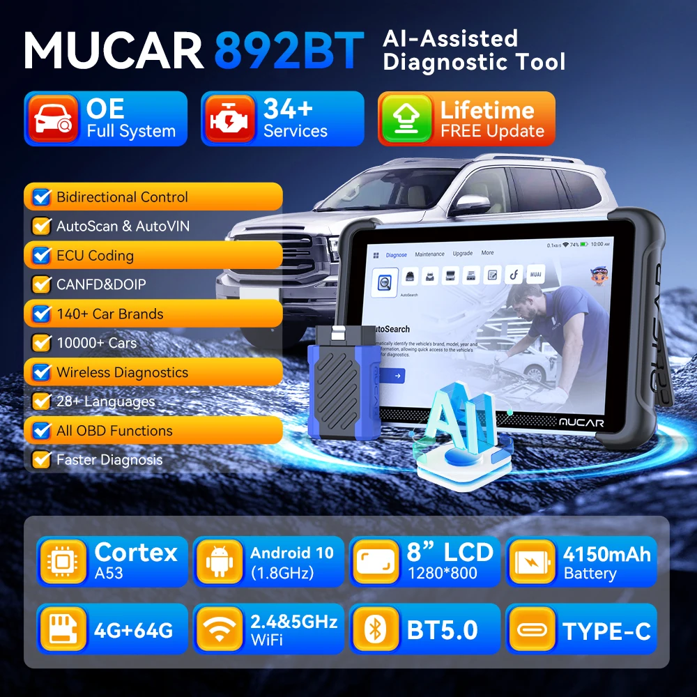 Автомобильный инструмент mucar 892bt ai assist - Фотография_2