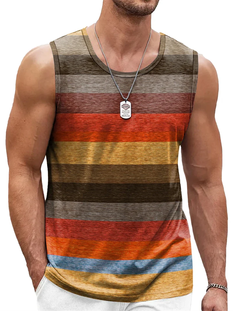 Retro striped graphic tank tops - Фотография_2
