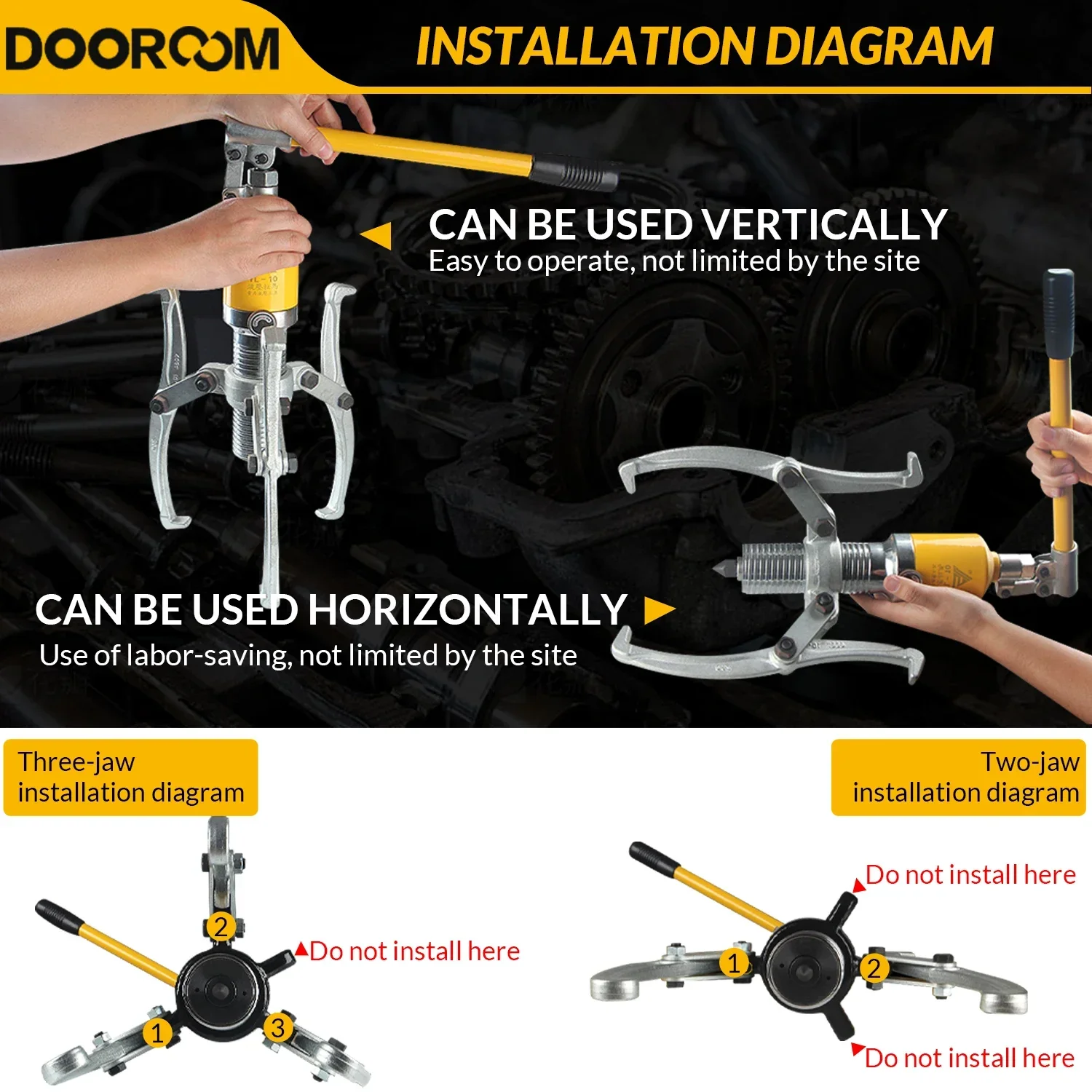Dooroom 5-тонный гидравлический съемник шестерен minitype - Фотография_2