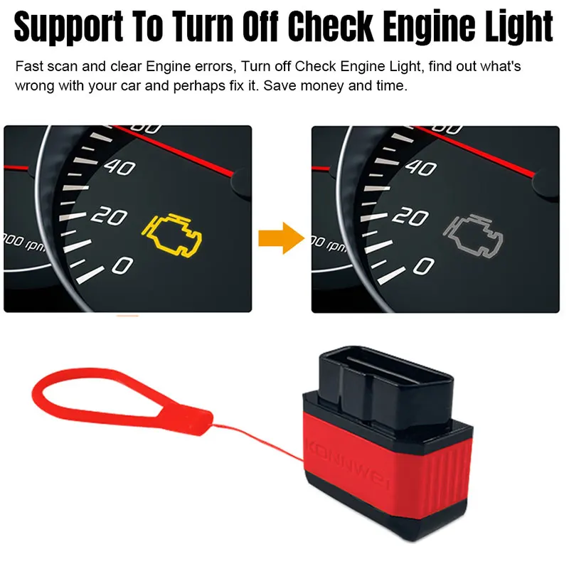 Konnwei kw905 obd2 elm327 v1.5 bluetooth 5 - Фотография_5