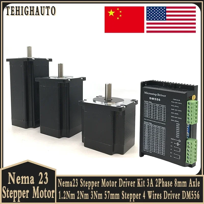 Nema23 шаговый двигатель dm556 комплект драйверов 3a двигатель 1