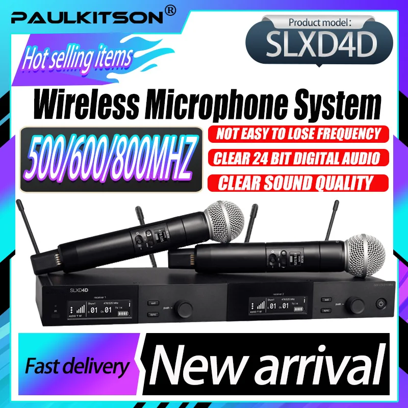 Двухканальный беспроводной ручной микрофон paulkitson slxd4d/b58
