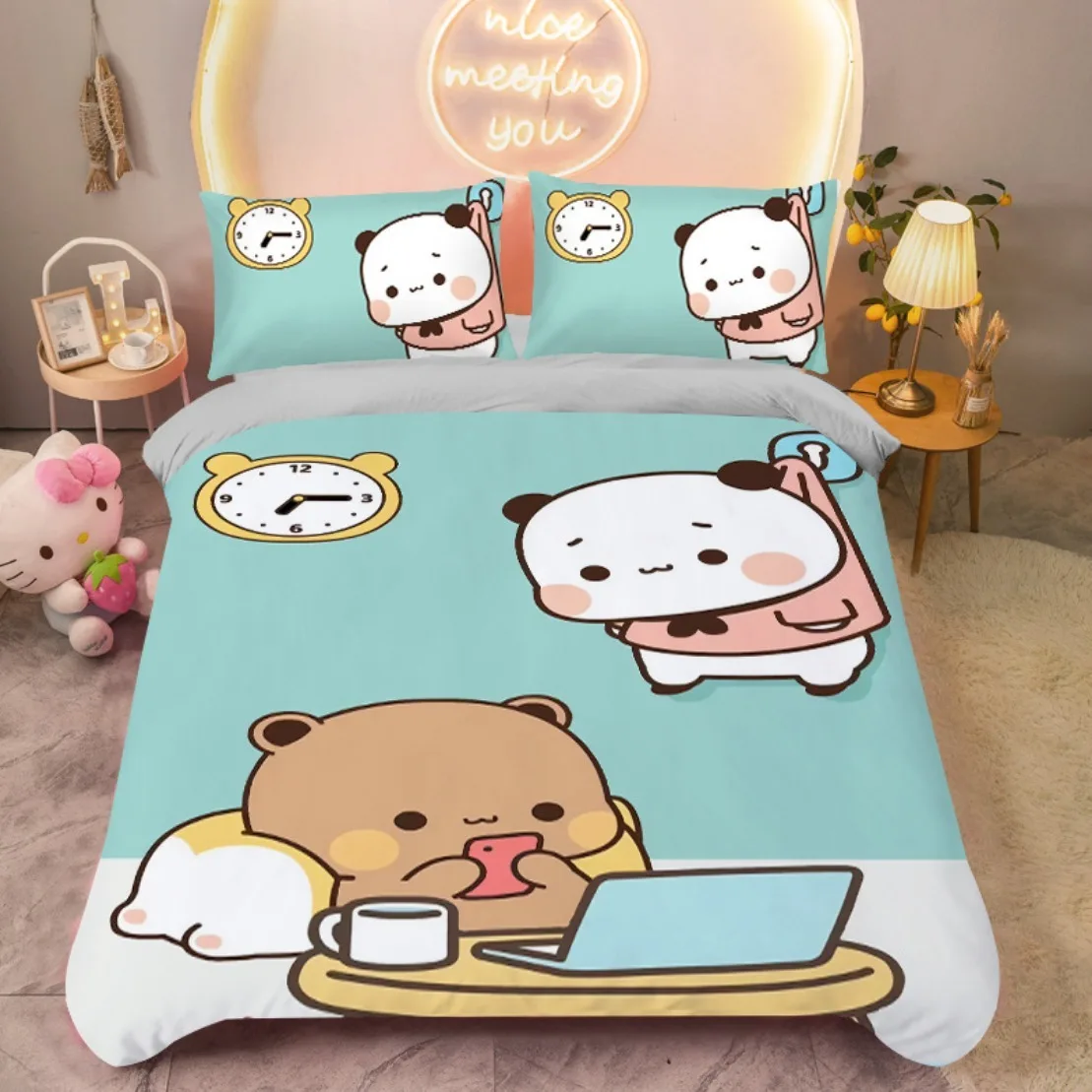 Прекрасный детский пододеяльник kawaii bubu и dudu - Фотография_6