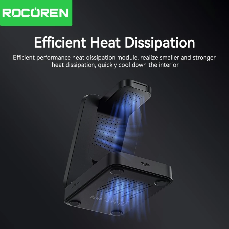 Rocoren складная подставка для беспроводной зарядки 3 в 1 - Фотография_6