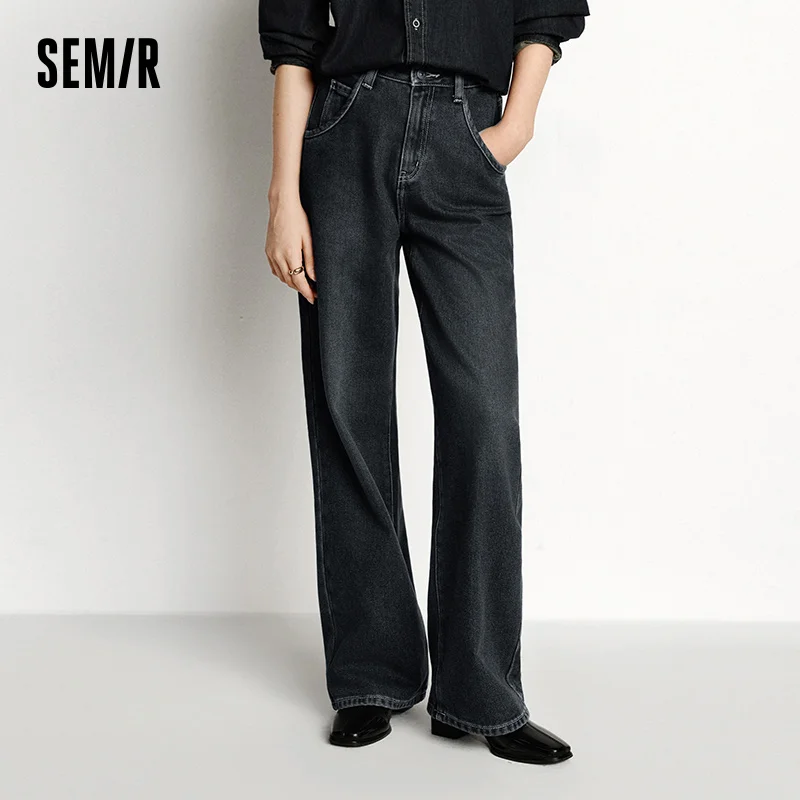 Джинсы semir, женские широкие брюки на флисовой подкладке