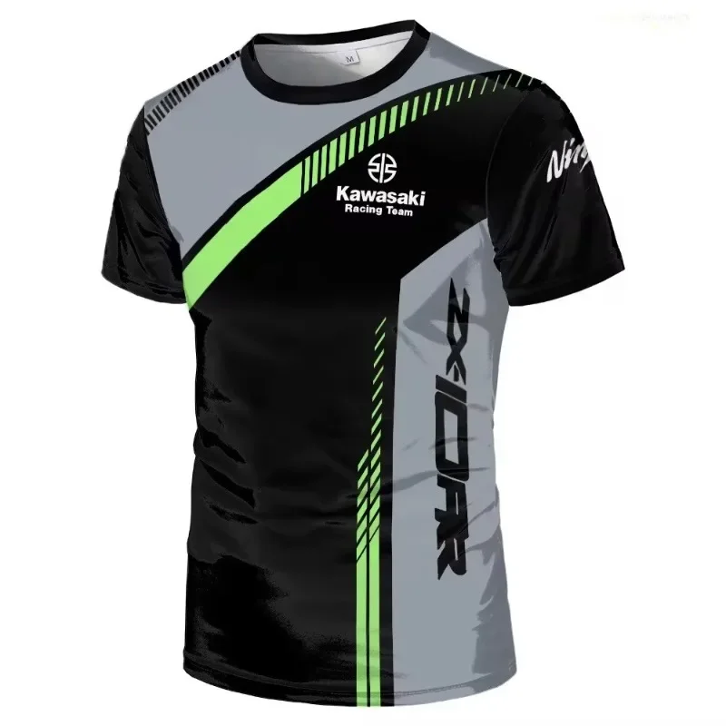 Мужская летняя футболка 2025 года kawasaki motorcycle racing team - Фотография_3