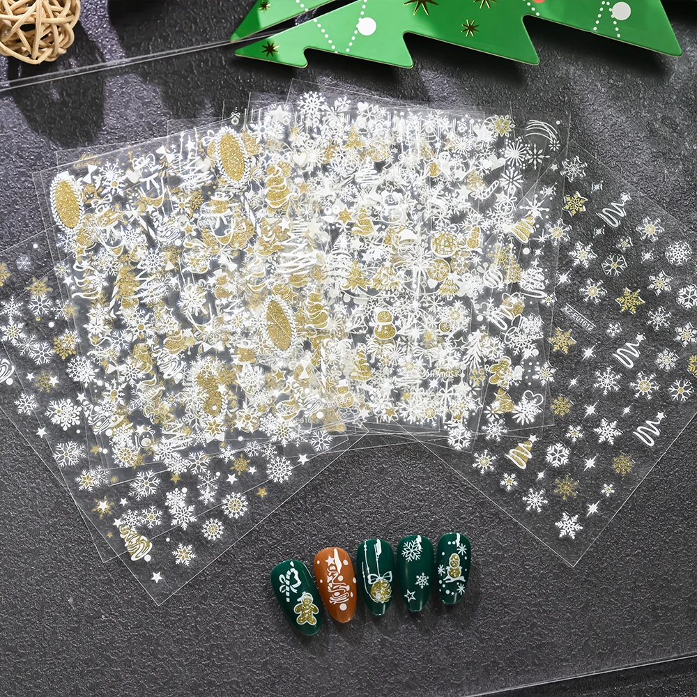 Блестящая рождественская наклейка для ногтей - Фотография_4