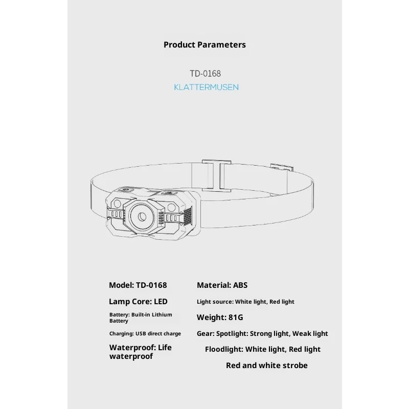Мини-налобный фонарь funaya с активацией движения - Фотография_6