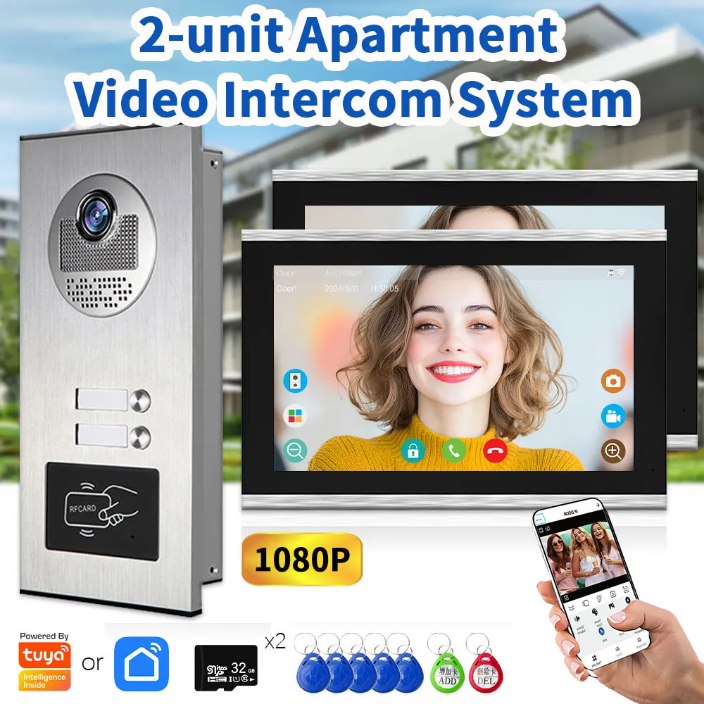 Tuya smart 2-unit квартирный домофон