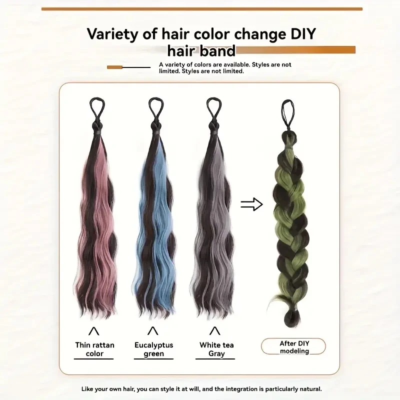 Длинные волосы, наращивание хвоста-синтетические волосы с резинкой - Фотография_4