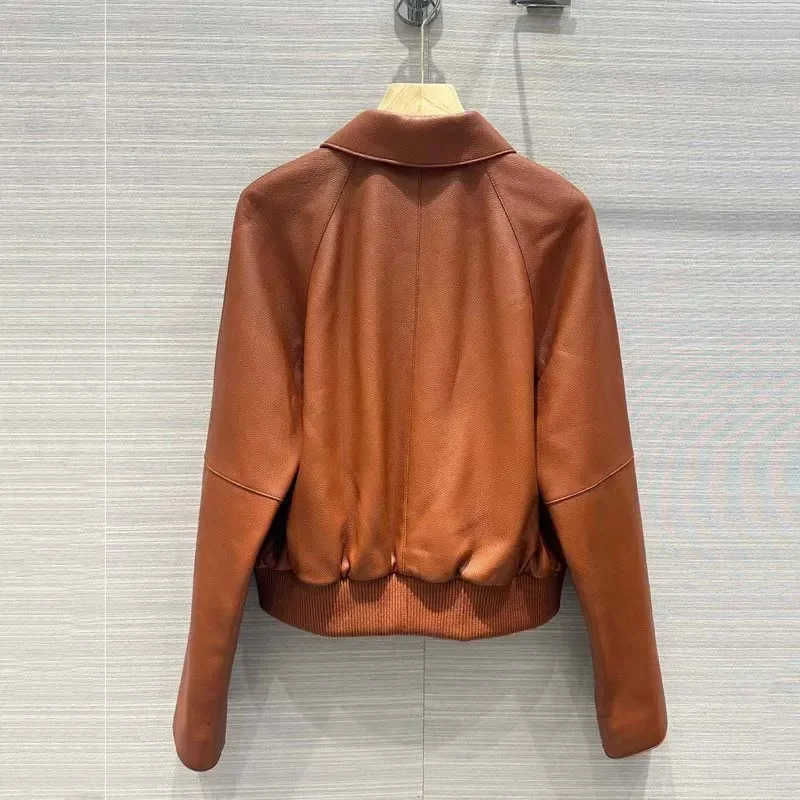 Женское пальто, весенняя куртка из натуральной кожи - Фотография_4