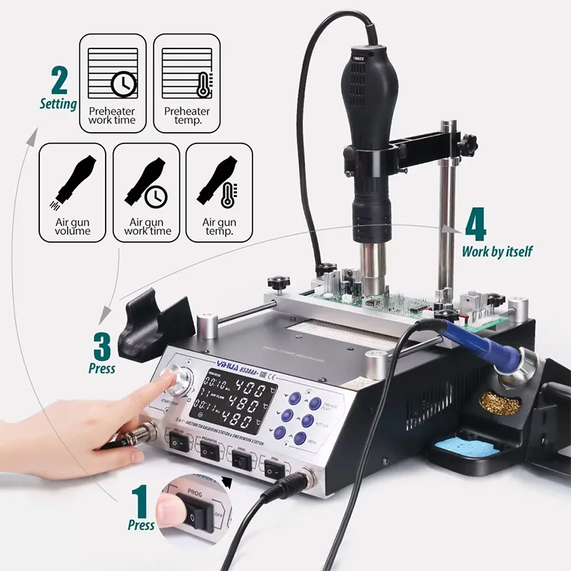 Паяльная станция yihua 853aaa + 3 в 1 - Фотография_4
