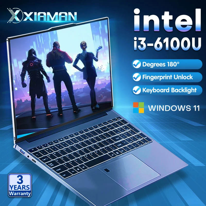 15,6-дюймовый ноутбук intel core i3 6100u