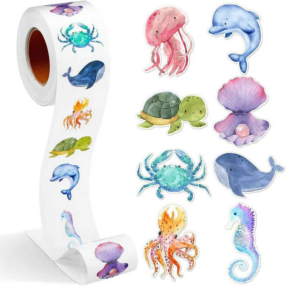 Новые милые круглые наклейки с изображением динозавра - Фотография_4