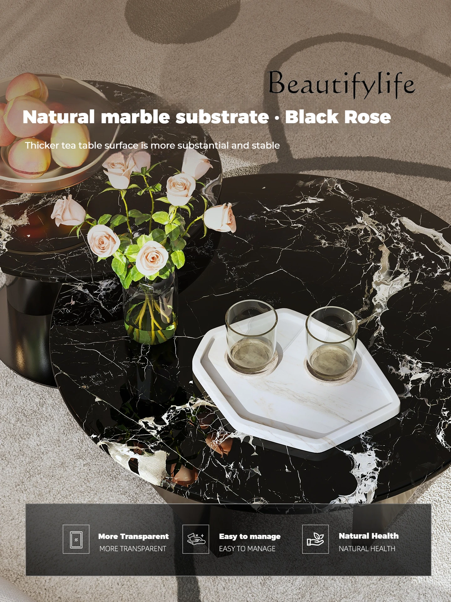 X роскошный итальянский мраморный журнальный столик - Фотография_4