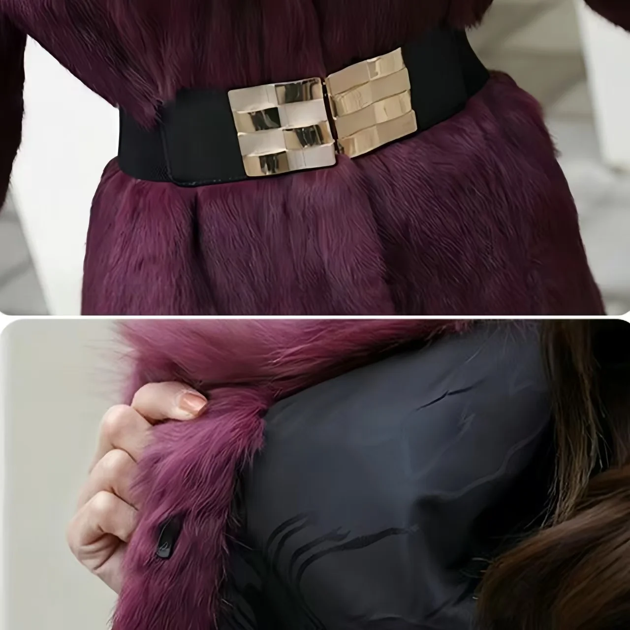 Настоящее пальто из меха кролика рекс - Фотография_6