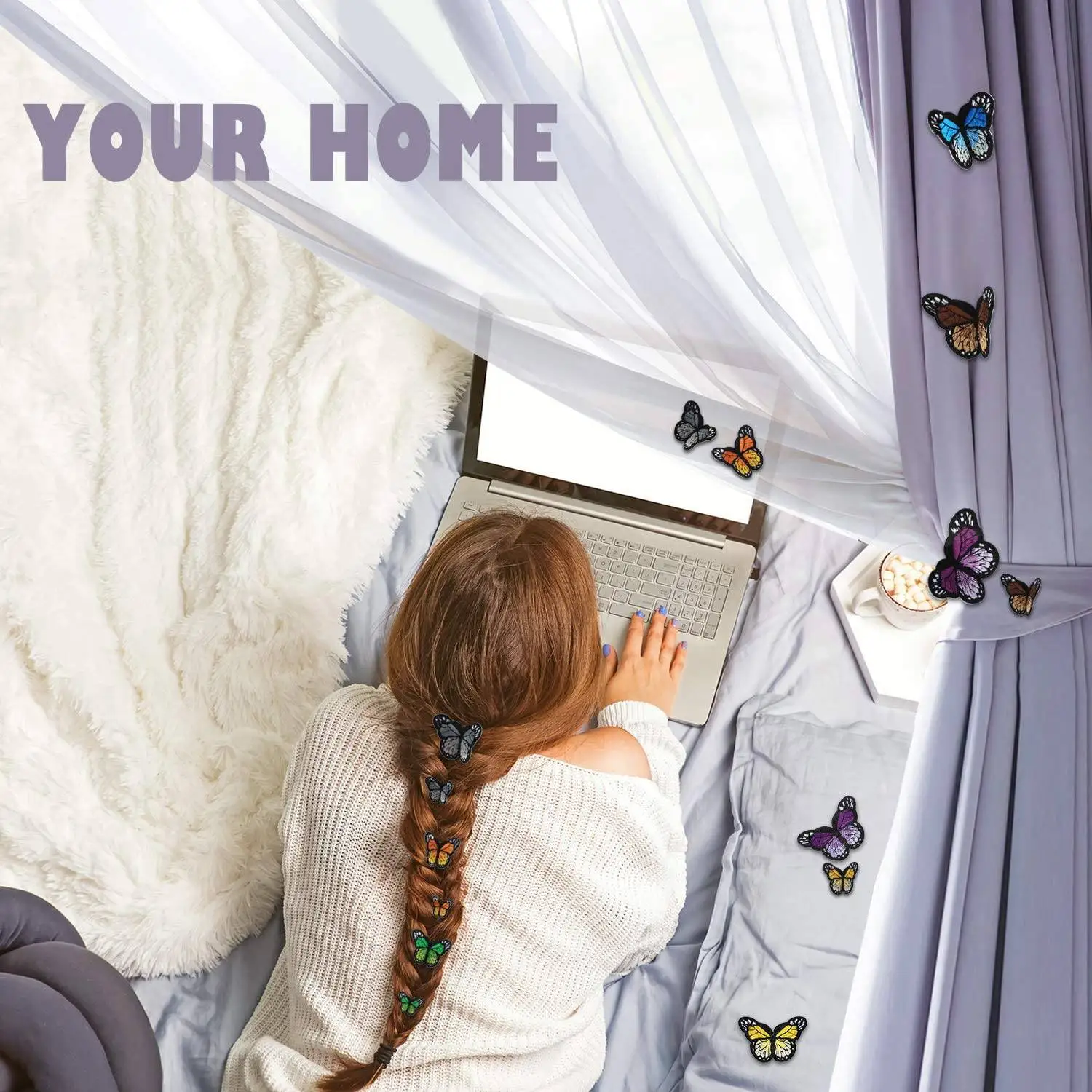 Железные нашивки с бабочками