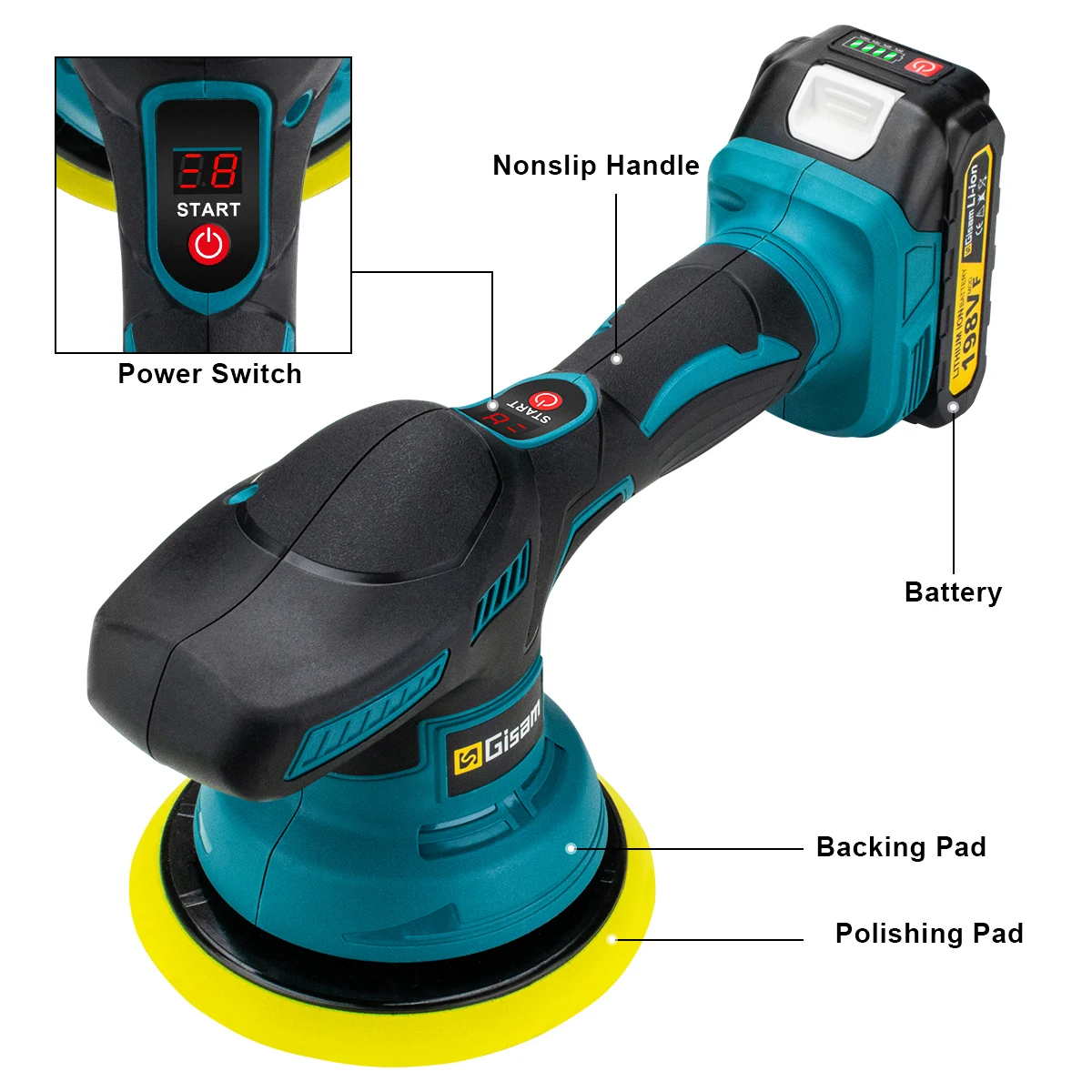 Gjena cordless автомобильный полировщик - Фотография_4