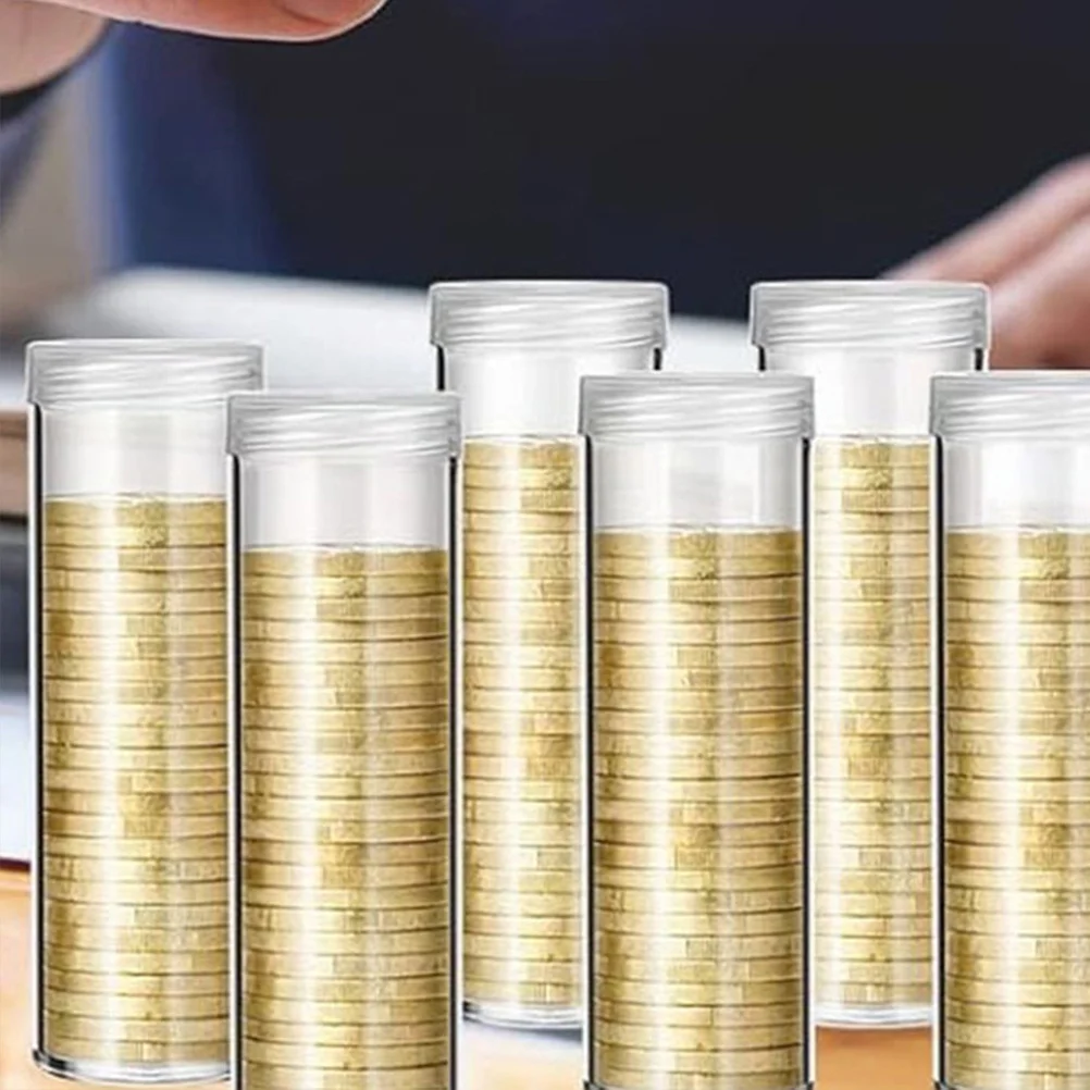 Прозрачные трубки для хранения монет