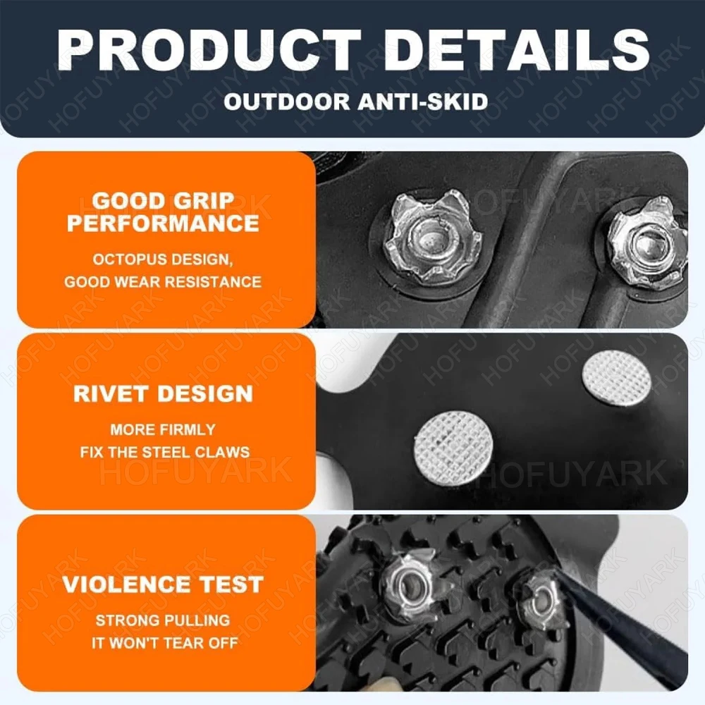 Нескользящие ледяные шипы для обуви и ботинок - Фотография_5