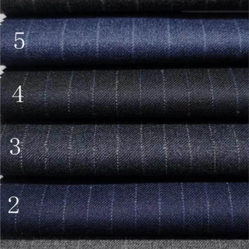 Новая шерстяная полосатая ткань для одежды - Фотография_3