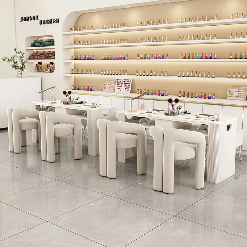 Минималистичный красивый стол для ногтей с пылесборником - Фотография_5