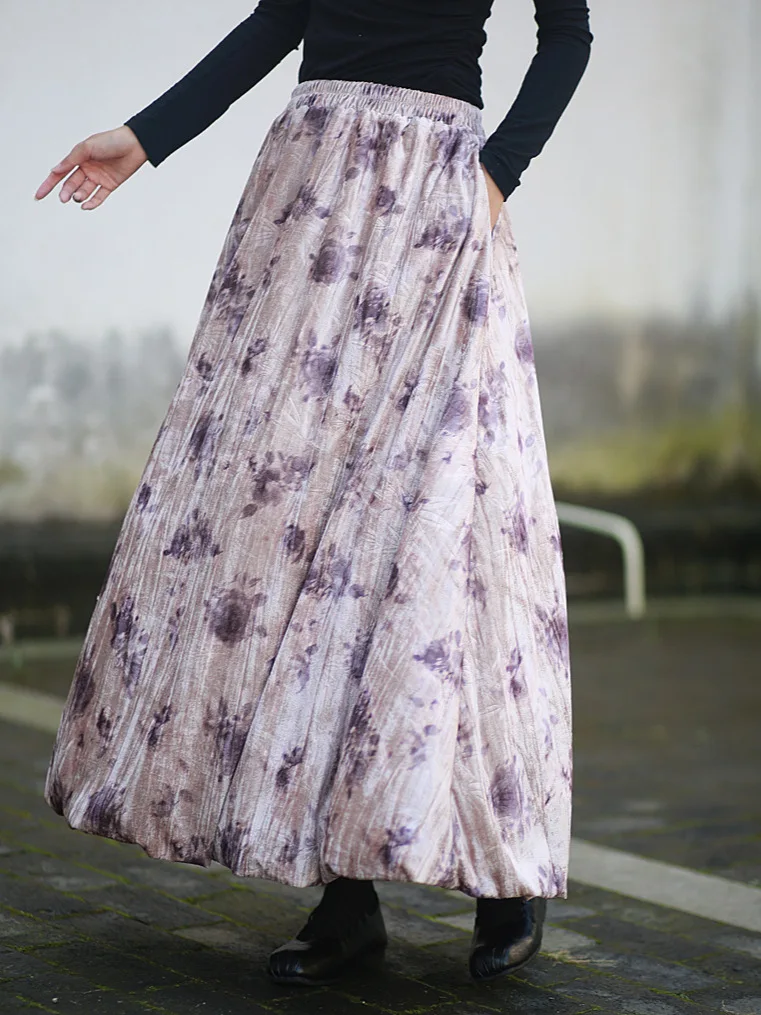 Tiyihailey женская бархатная макси-юбка - Фотография_2