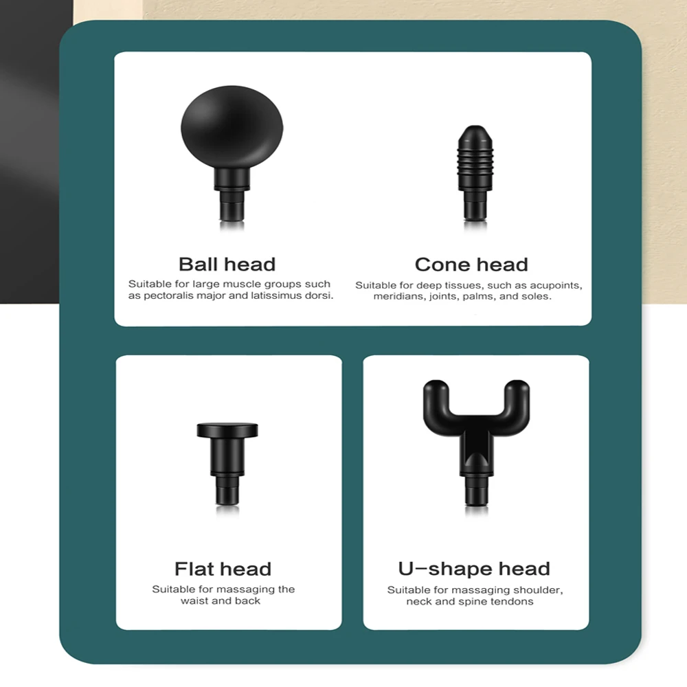 Портативный перкуссионный массажный пистолет с жк-дисплеем - Фотография_3