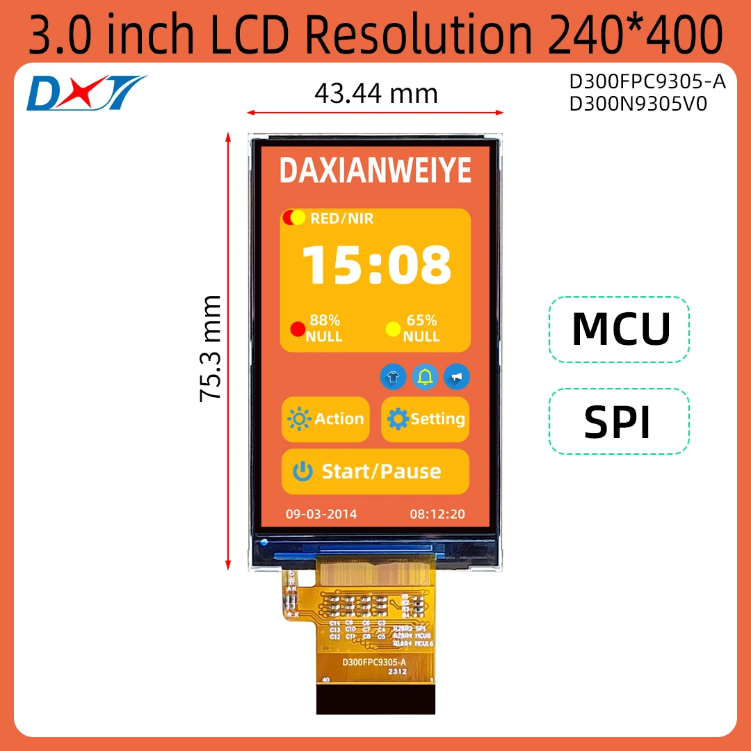 3-дюймовый модуль жк-дисплея ili9327 с разрешением 240*400 mcu 8 бит