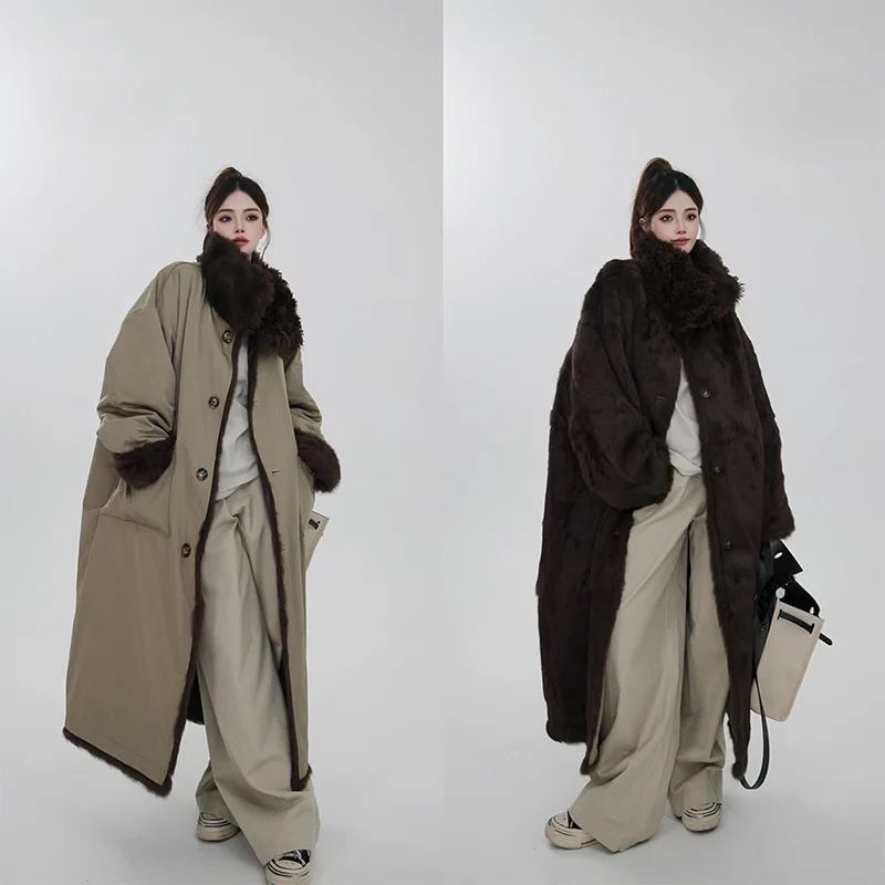 Года, длинная женская зимняя куртка из 100% натурального натурального меха - Фотография_6