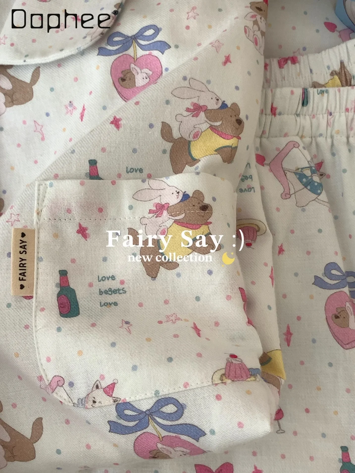 Cotton sweet loungewear korean