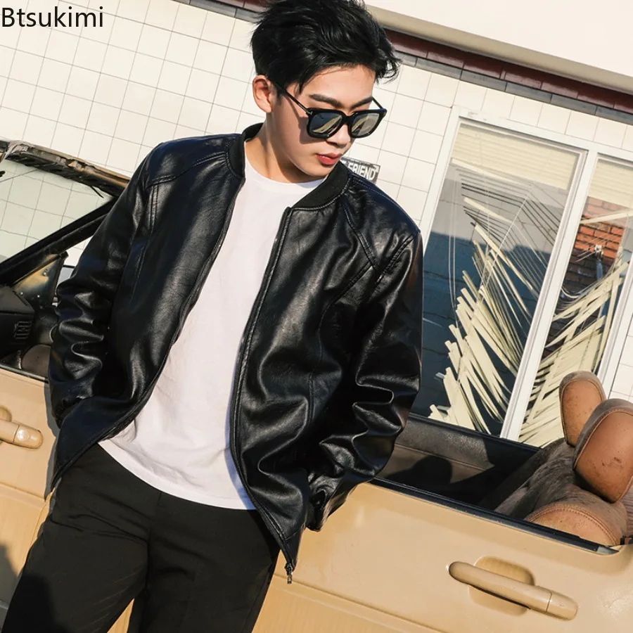 Новые весенне-осенние мужские куртки из искусственной кожи - Фотография_2