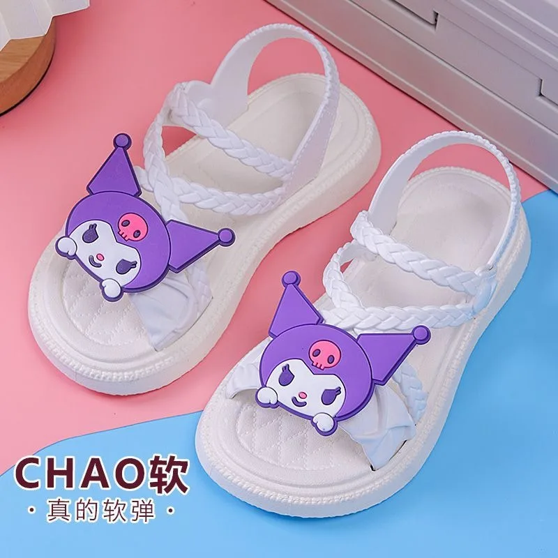 Детские сандалии принцессы kawaii sanrio в стиле аниме kuromi ins - Фотография_4