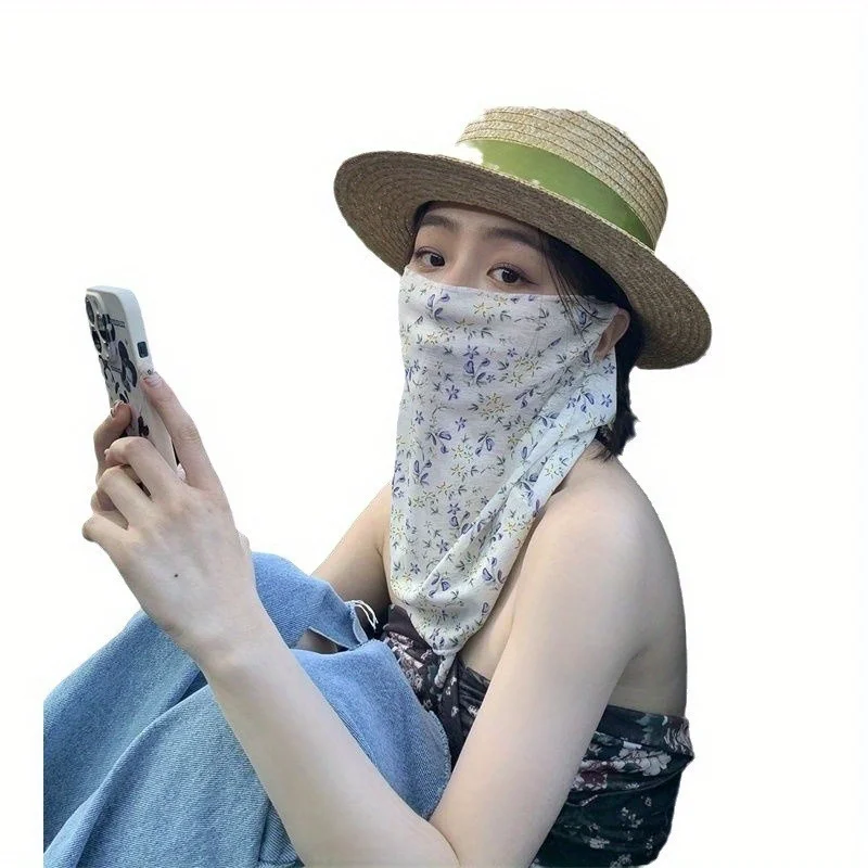 Маска для лица с цветочным принтом - Фотография_5