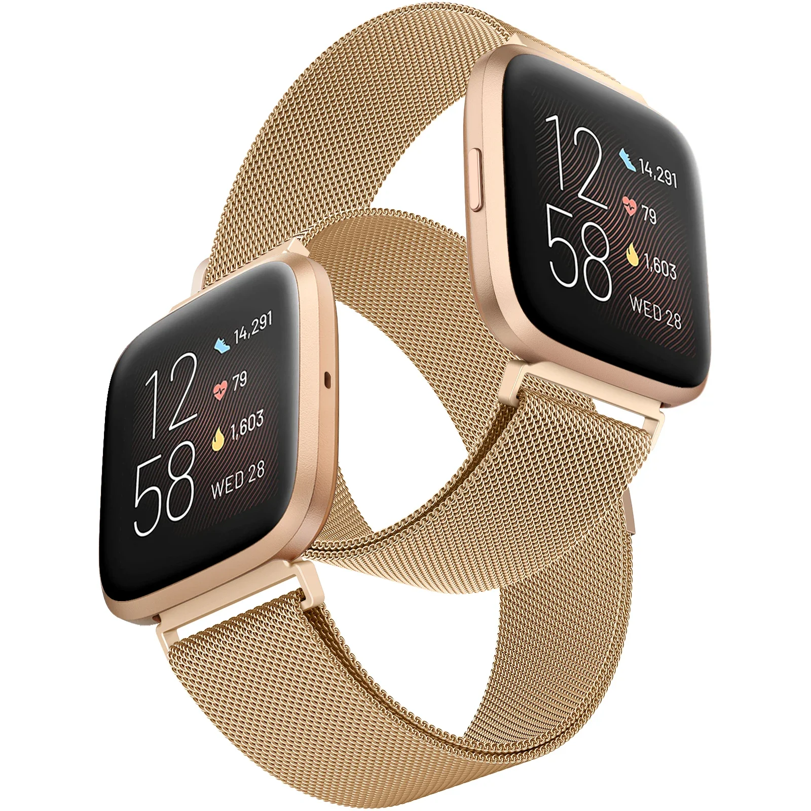 Металлический магнитный ремешок для fitbit versa 1 2 3/versa 4 - Фотография_3