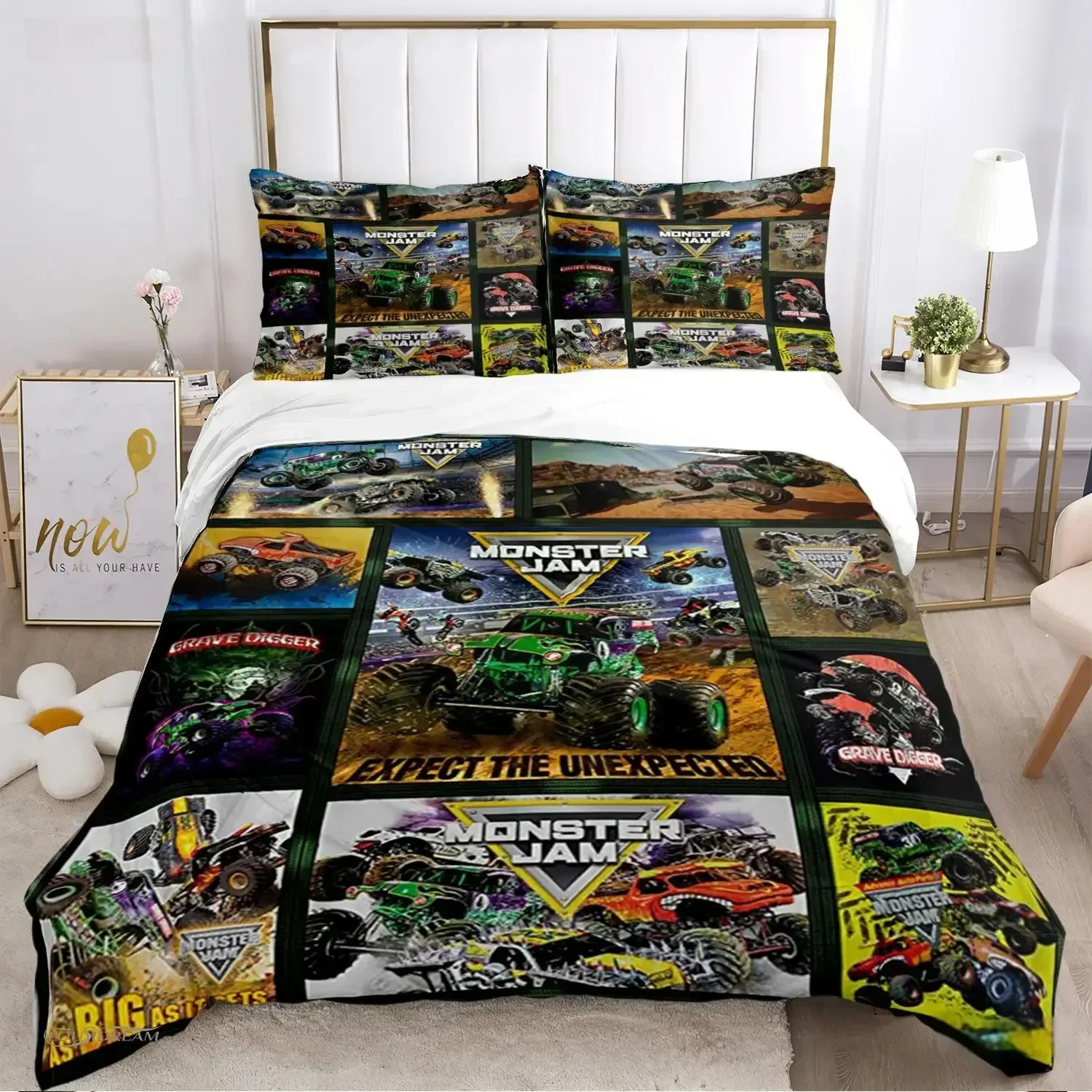 Всесезонный пододеяльник с рисунком monster truck - Фотография_3