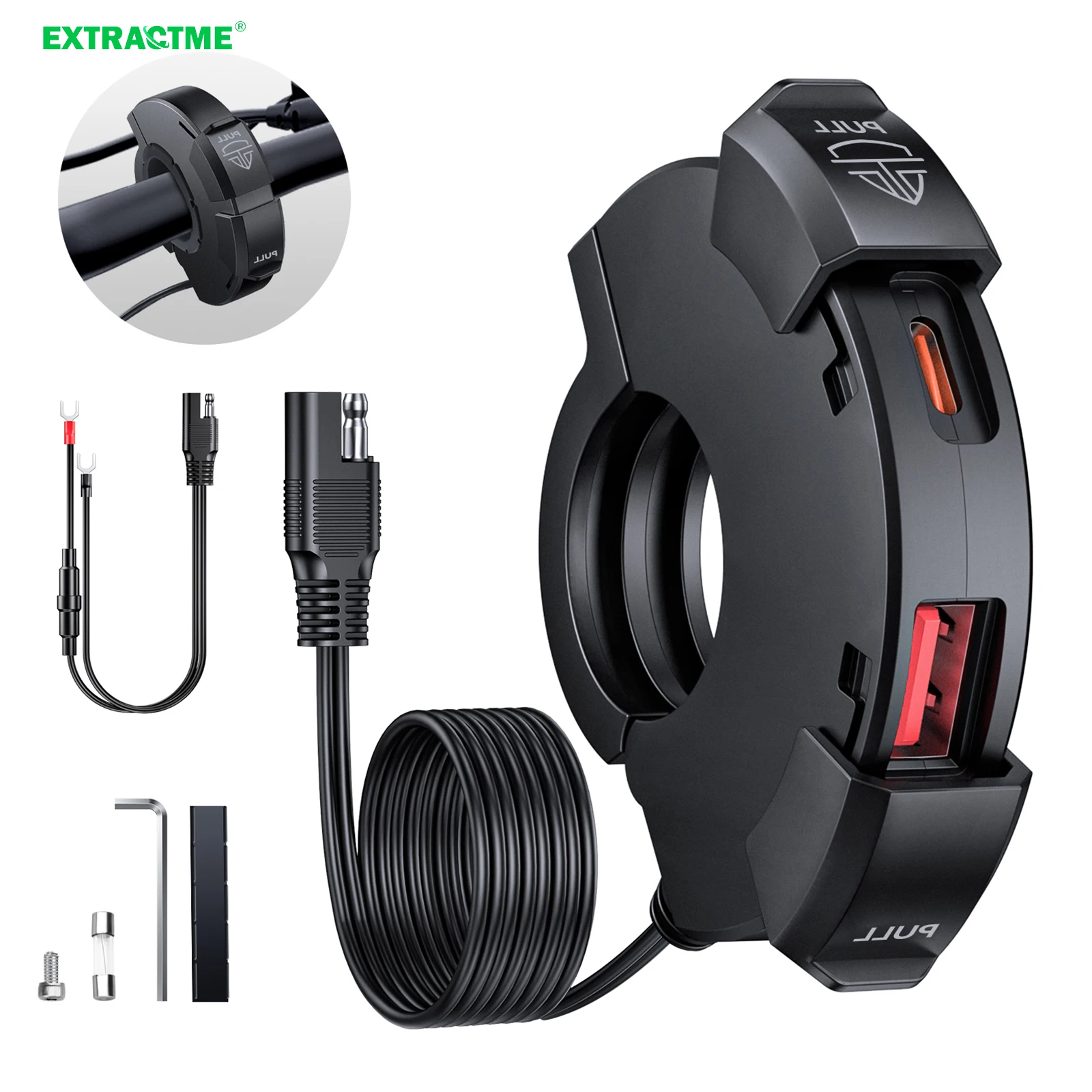 Extractme qc3.0 usb-зарядное устройство для мотоцикла