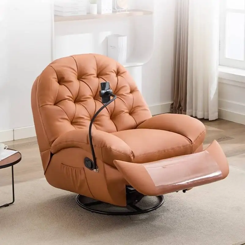 Бежевый маленький электрический диван с откидной спинкой - Фотография_2