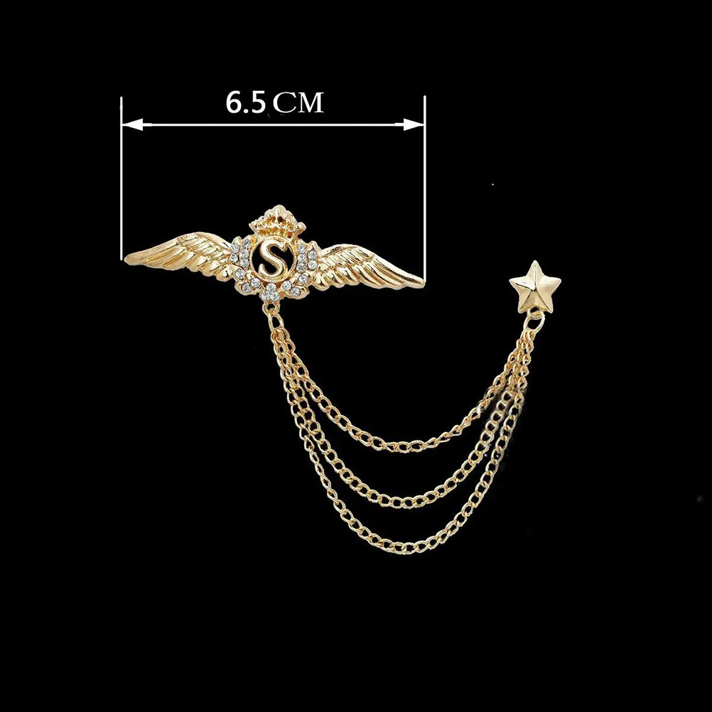 Хрустальная брошь-цепочка с крыльями ангела - Фотография_3