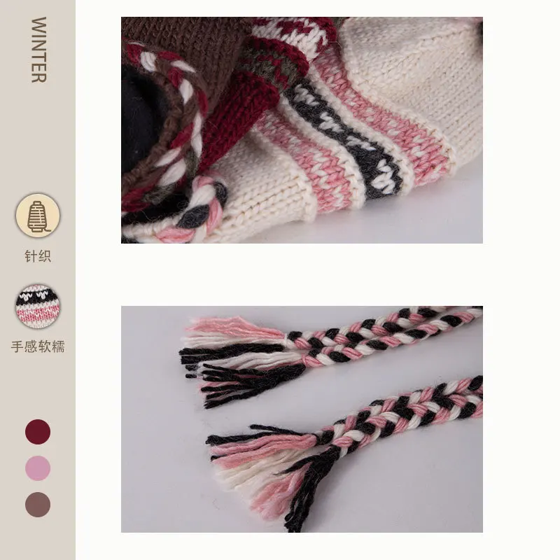 Японский зимний жаккардовый вязаный пуловер - Фотография_6