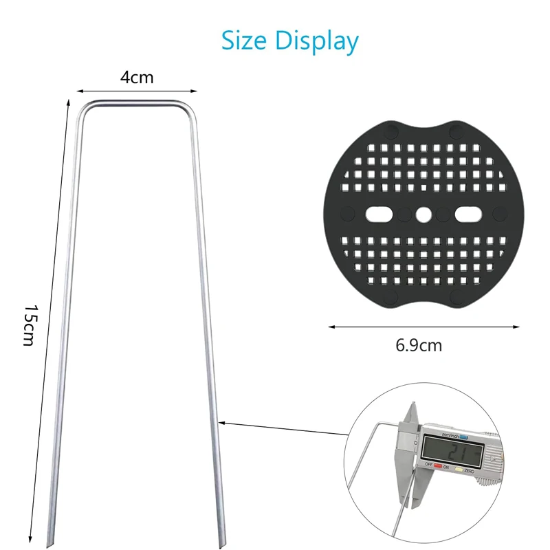 Металлические садовые колья u-образные пейзажные скобы для ногтей - Фотография_2
