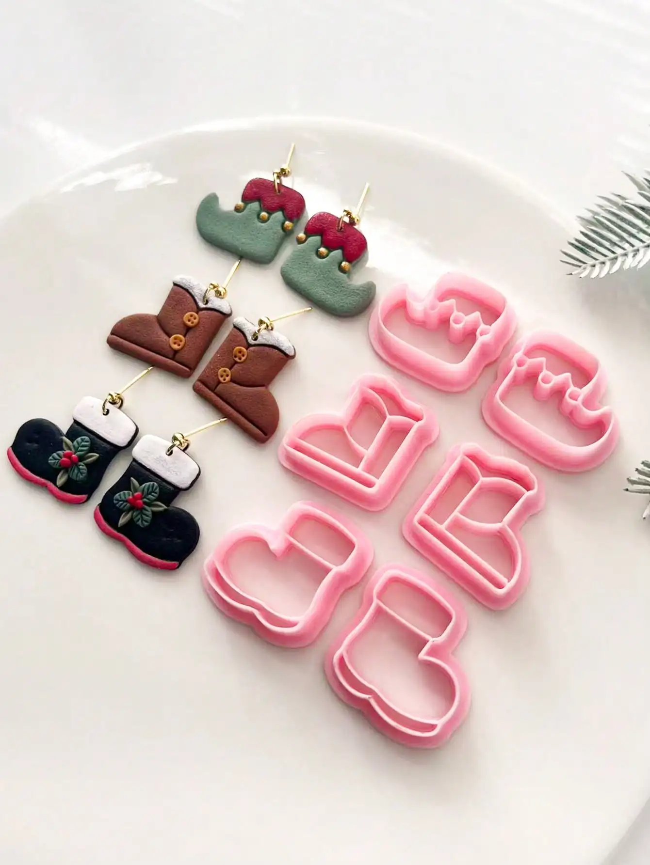 Фрезы для зимней ботинок из полимерной глины на рождество - Фотография_2