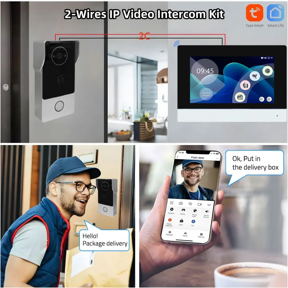 Smart tuya 1080p 7-дюймовый сенсорный - Фотография_2