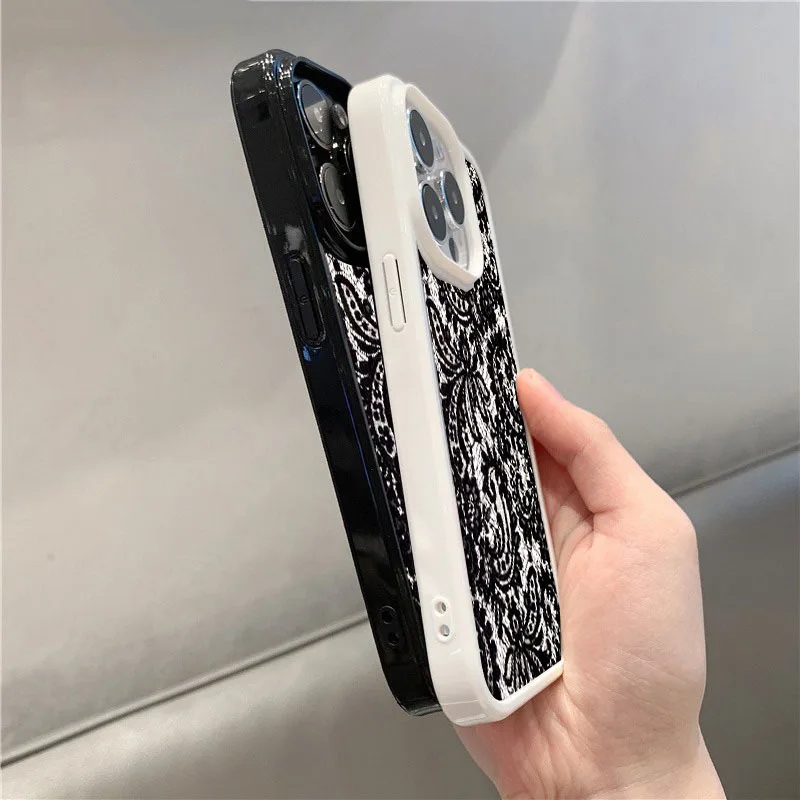 Черный чехол для телефона с кружевным - Фотография_6