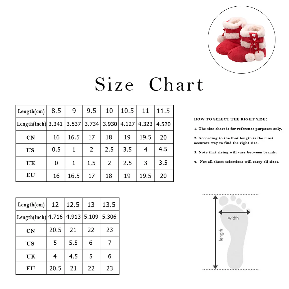 1 пара детских зимних туфель с бантом - Фотография_2