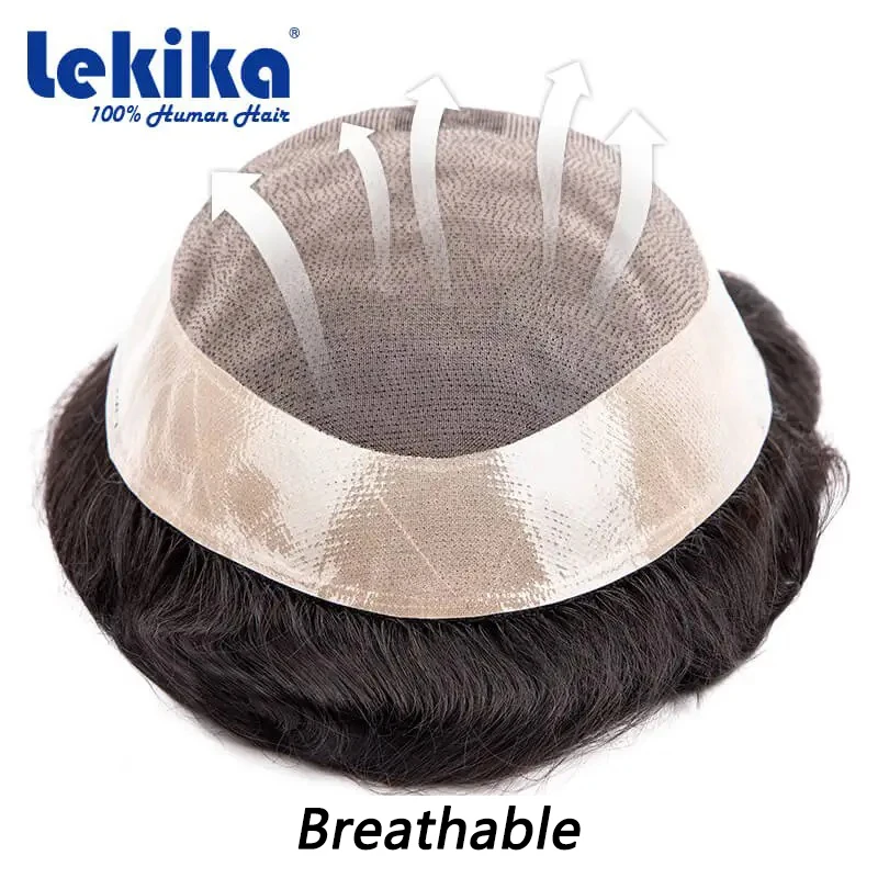 Парик моно мужской парик 100% человеческие - Фотография_4